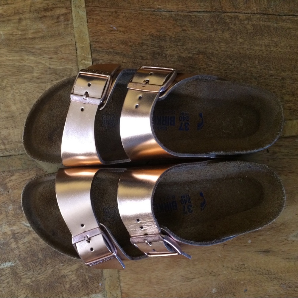 METALIC BIRKENSTOCKS NEVER WORN!